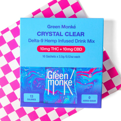Green Monké Crystal Clear unflavored THC drink mix box