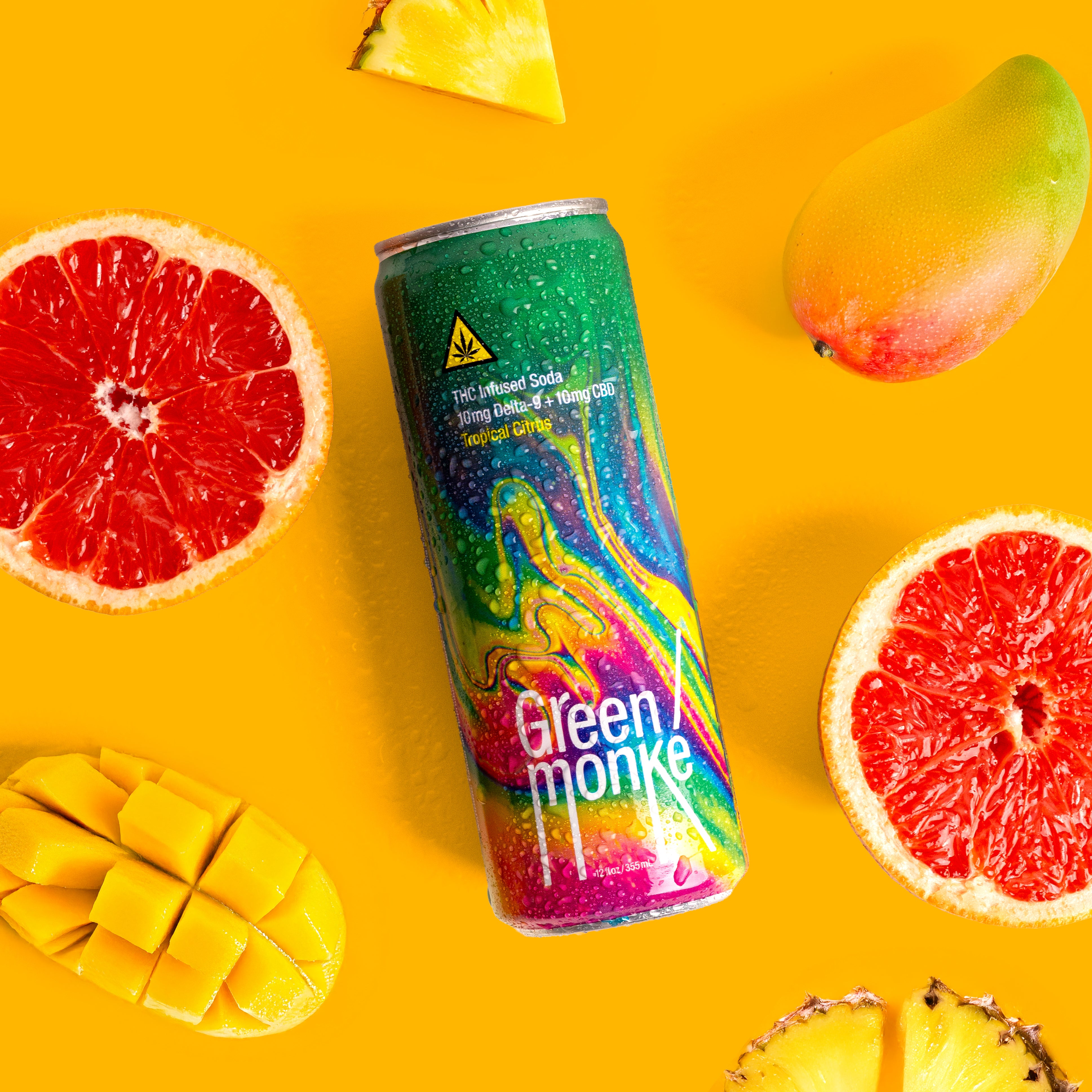 Tropical Citrus THC Soda — 10mg Delta-9 + CBD | Green Monké