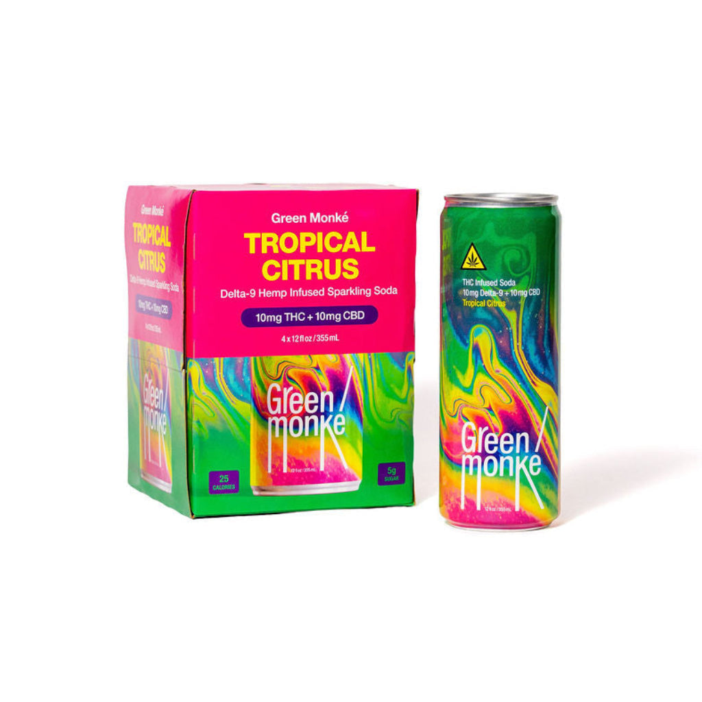 Tropical Citrus THC Soda — 10mg Delta-9 + CBD | Green Monké